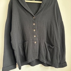 エコロコ　ダブルガーゼジャケット　M 黒の画像