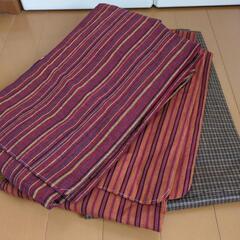 着物　木綿　3枚　ハンドメイド　リメイク　布　生地　ハギレ