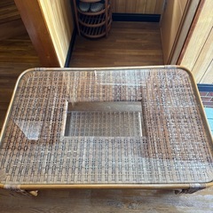 あげます 木製 藤棚 ガラステーブル
