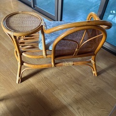 籐製　椅子　棚の画像