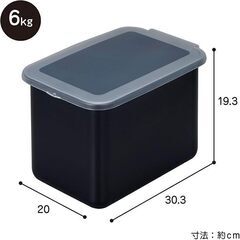 米びつ 容量6kg 幅20×奥行30.3×高さ19.3cm ブラ...
