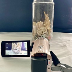 【美品】《JVC KENWOOD》ビデオカメラ EVERIO GZ-E565 内蔵メモリー32GB ピンクゴールド ハンディカムの画像