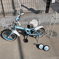 14インチ自転車サポートバー、補助輪付き