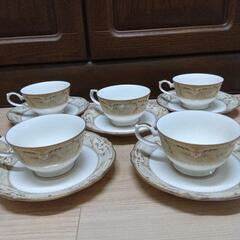 ナルミ　コーヒーカップ＆ソーサー　５客