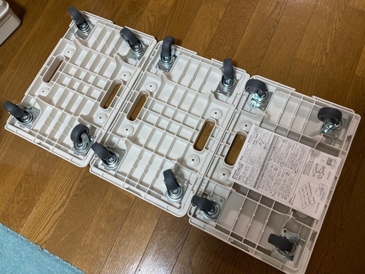 無印良品 縦にも横にも連結できるポリプロピレン平台車 約幅27.5×奥行41×高さ7.5cm 