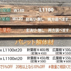 業務用木製パレット解体材W140 針葉樹の画像