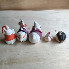 素焼き干支（?）人形セットの画像