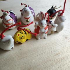 素焼き干支（?）人形セットの画像