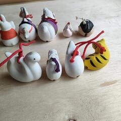 素焼き干支（?）人形セットの画像