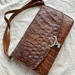 古着屋購入　革製品　バック　ブラウン