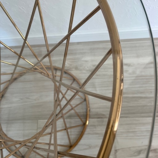 Francfranc フランフラン マーリアサイドテーブル クリア×ゴールド