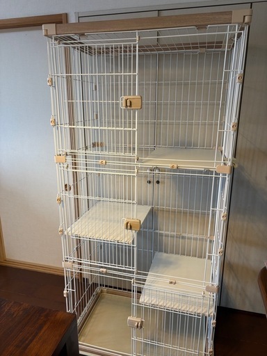 猫キャットケージ3段(トイレ付き)