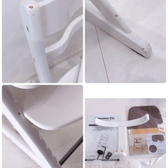 木製　ハイチェア　白　大和屋の画像