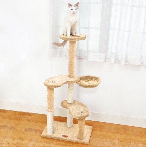 キャットタワー アドメイト 猫用おもちゃ ねこまど ヴィラフォートキャットポール ハンモック  ペティオ ネコマドヴイラフオ-トCPハンモツク
