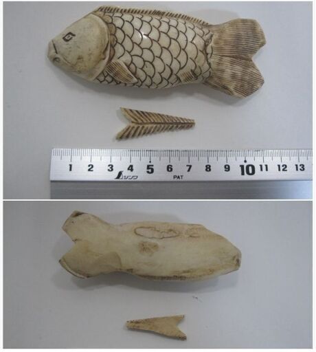 七福神 恵比須様と亀の像 置物 オブジェ 飾り 象牙風 魚 鯛 縁起物