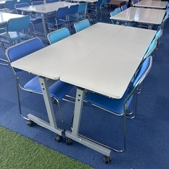 会議 テーブル 3人掛け キャスターあり/折りたたみの画像