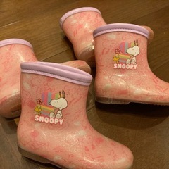 長靴　15.0cm   双子ちゃんへ　ピンク　スヌーピー　2足セット