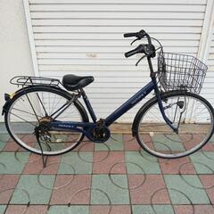 自転車 紺　6段階変速