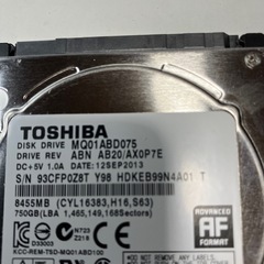 TOSHIBA 2.5inch SAT A HDD 750GBの画像