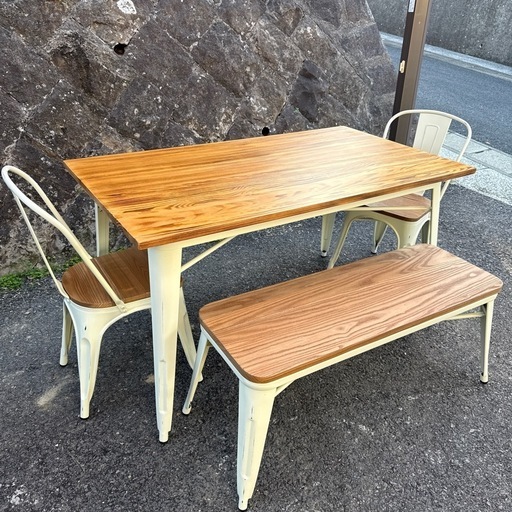 ‼️在庫一掃セール‼️ダイニング4点セット 足鉄製 配送3000~