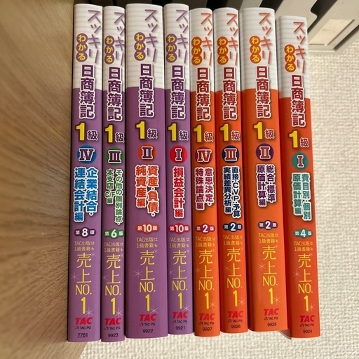 スッキリわかる　日商簿記1級　全8冊