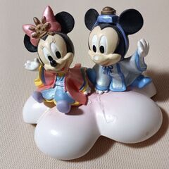 ミッキー&ミニーの置物　陶器製