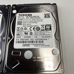 TOSHIBA2.5inch HDD 1TB7ミリ二台の画像