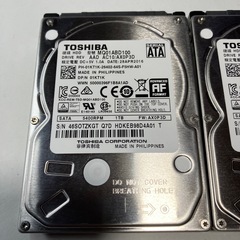TOSHIBA2.5inch HDD 1TB7ミリ二台の画像