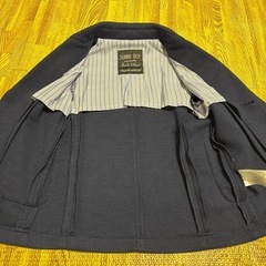 F.O.インターナショナル　120 ネイビー　ニット風ストレッチジャケットの画像