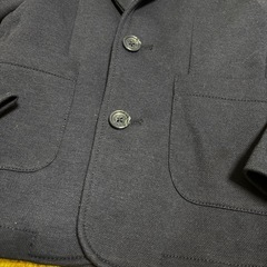 F.O.インターナショナル　120 ネイビー　ニット風ストレッチジャケットの画像