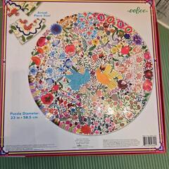 500ピース 円形ジグソーパズル 花と鳥　ボーネルンドの画像