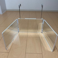 壁掛けミラー　ホワイト　三面鏡　白の画像