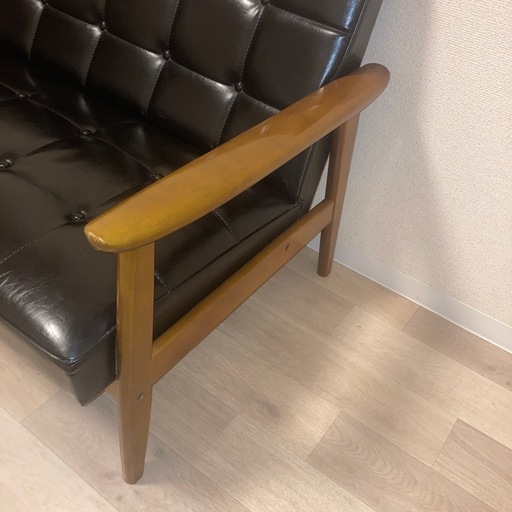 カリモク60  ソファ　2シーター　ブラック　黒