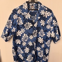 アロハシャツ　ブルー　XL アメリカ仕様　古着　ビンテージの画像