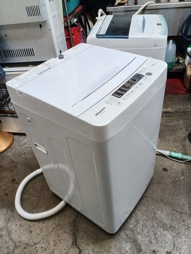 アース万代店　Hisense 4.5kg 簡易乾燥機能付き全自動洗濯機 HW-K45E 