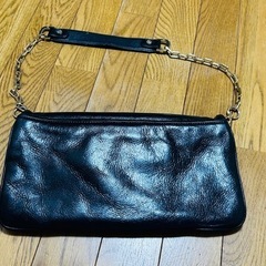 トリーバーチチェーンショルダークラッチバッグレザー2wayブラック黒の画像
