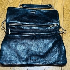 トリーバーチチェーンショルダークラッチバッグレザー2wayブラック黒の画像