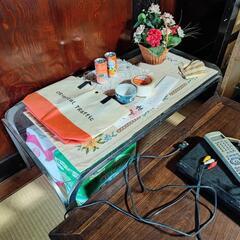 ガラステーブル 木製 座卓 セット ローテーブルの画像
