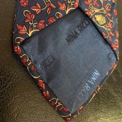 NINA RICCI ネクタイ 高級シルク ハンドメイド ライオン柄 フランス製の画像