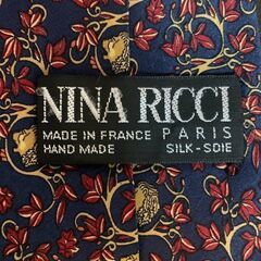 NINA RICCI ネクタイ 高級シルク ハンドメイド ライオン柄 フランス製の画像