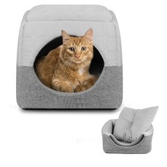 猫ハウスドーム型折り畳み2wayクッション付
