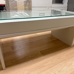 ガラステーブル 収納付き