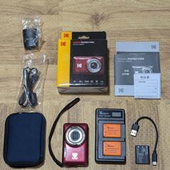 美品KODAK (コダック) PIXPRO 使いやすい ズーム FZ55-RD 16MP デジタルカメラ 光学5倍ズーム 広角 28mm 2.7インチ液晶画面 (レッド)の画像