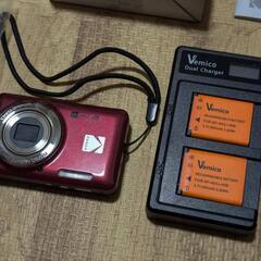 美品KODAK (コダック) PIXPRO 使いやすい ズーム FZ55-RD 16MP デジタルカメラ 光学5倍ズーム 広角 28mm 2.7インチ液晶画面 (レッド)の画像