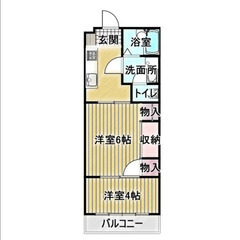 DIY可！好立地！静かな住宅街で間取りが広い2K！36.1…