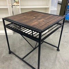 【kj101】カフェスタイル ダイニングテーブル インダストリアル 横幅75cm アイアン スチール脚 ファニシング　検)一人暮らし　ファミリー　冷蔵庫　洗濯機　オフィス　事務　テーブル　ラック　収納　家具　ソファ ダイニング 食器棚 キッチンの画像
