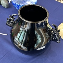 牛首のベース　花瓶　ホテル装飾品の画像