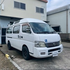 総額55.0万円★車いす移動車★スローパー★福祉車両★トランポ★オートクローザー左右★リヤAC★キーレス★平成15年式 日産キャラバン4WD 車いす移動車(DWGE25改)ディーゼル3000cc10人乗15.2万キロ ホワイトの画像