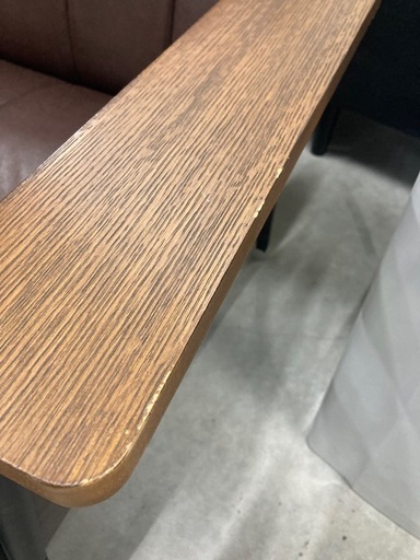 【kj105】人気 ニトリ 2人掛けソファ Nシールド 汚れに強い合皮  スチール脚 ヴィンテージライク ブラウン ペット飼われてる方