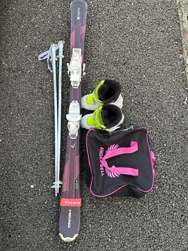 ジュニア スキー板 オガサカ靴ストック3点セット ジュニアスキー3点